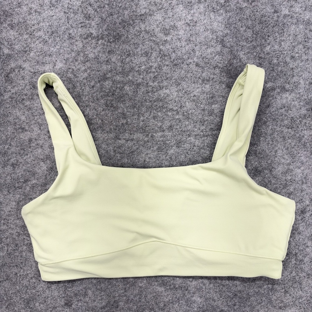 Vuori Sports Bra Womens Small Yellow Solid Lined Square Neck Athletic VW1231
